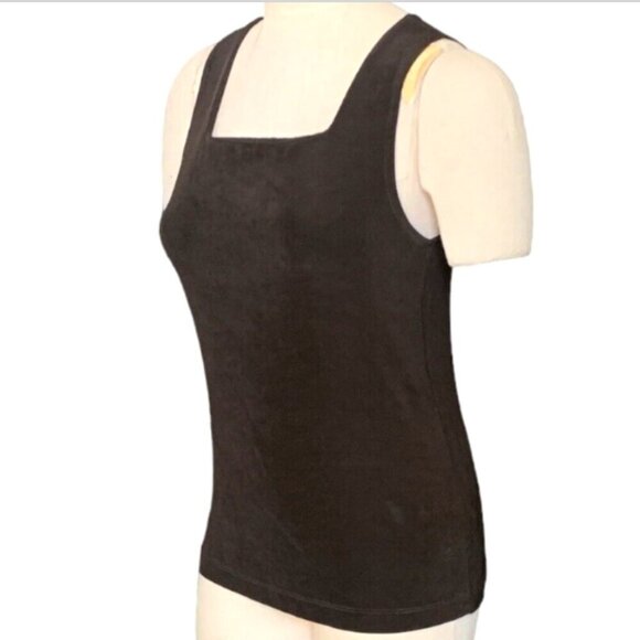 Chico's Travelers Square Neck Tank Top Sz 0 (S/4) Brown 132J - Picture 4 of 8